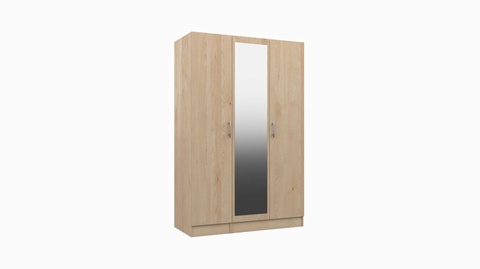 Budget 3 Door Wardrobe With Mirror