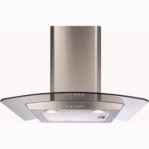 60Cm Curved Glass Chimney Cooker Hood - Stainless Steel