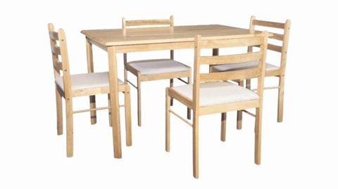 Malay Table & 4 Upholstered Chairs