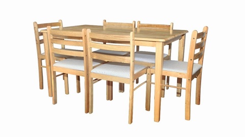 Malay Table & 6 Upholstered Chairs