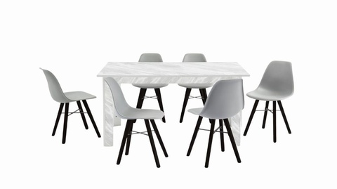 Malvern Table & 6 Violet Chairs