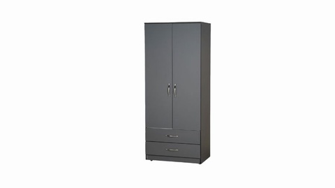Budget 2-door Grey Combi Wardrobe