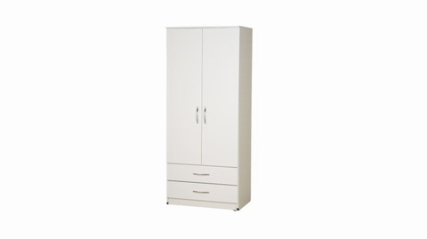 Budget White 2 Door Combi Wardrobe