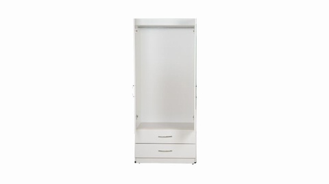 Budget White 2 Door Combi Wardrobe