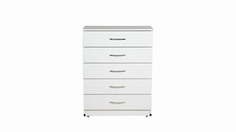 Budget White 5 Drawer Chest