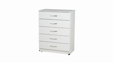 Budget White 5 Drawer Chest